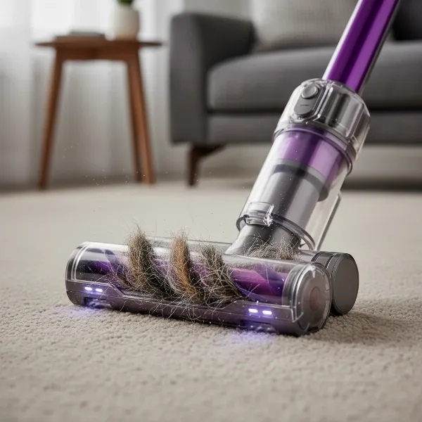 dyson v15 detect anti-tangle hair screw tool picking up pet hair